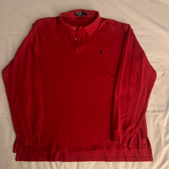 Vintage Ralph Lauren Polo LS Cardinal RED XL shirt - Picture 1 of 8